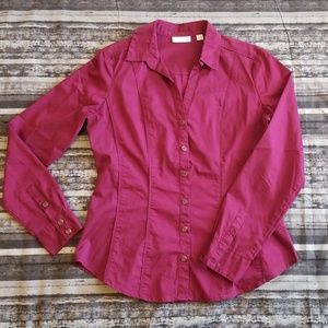 Purple Button Down Collared Shirt